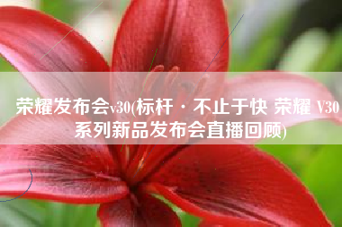 荣耀发布会v30(标杆·不止于快 荣耀 V30 系列新品发布会直播回顾)