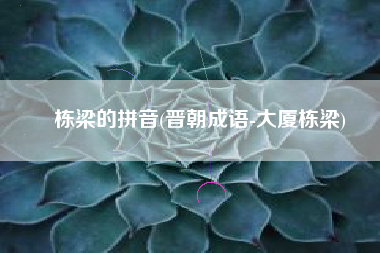 栋梁的拼音(晋朝成语-大厦栋梁)