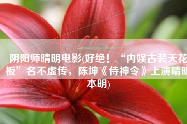 阴阳师晴明电影(好绝！“内娱古装天花板”名不虚传，陈坤《侍神令》上演晴明本明)