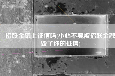 招联金融上征信吗(小心不要被招联金融毁了你的征信)