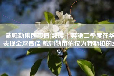 戴姆勒集团市值(数读 | 奔驰二季度在华表现全球最佳 戴姆勒市值仅为特斯拉的20%)
