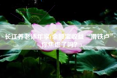长江养老添年享(余额宝收益“滑铁卢”，你焦虑了吗？)