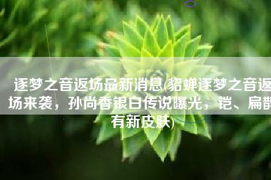 逐梦之音返场最新消息(貂蝉逐梦之音返场来袭，孙尚香银白传说曝光，铠、扁鹊有新皮肤)