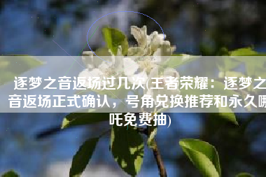逐梦之音返场过几次(王者荣耀：逐梦之音返场正式确认，号角兑换推荐和永久哪吒免费抽)