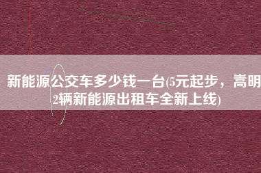 新能源公交车多少钱一台(5元起步，嵩明52辆新能源出租车全新上线)