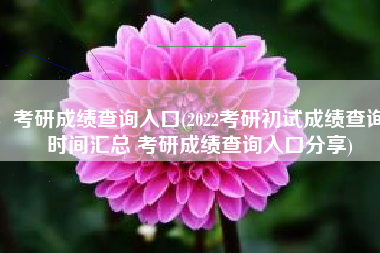 考研成绩查询入口(2022考研初试成绩查询时间汇总 考研成绩查询入口分享)