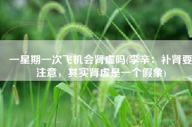 一星期一次飞机会肾虚吗(李辛：补肾要注意，其实肾虚是一个假象)