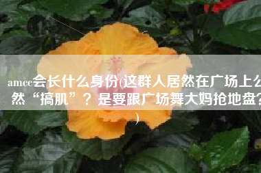 amcc会长什么身份(这群人居然在广场上公然“搞肌”？是要跟广场舞大妈抢地盘？)