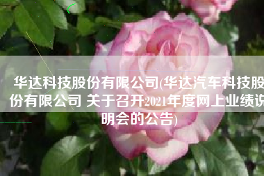 华达科技股份有限公司(华达汽车科技股份有限公司 关于召开2021年度网上业绩说明会的公告)