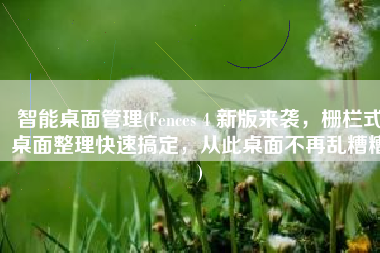 智能桌面管理(Fences 4 新版来袭，栅栏式桌面整理快速搞定，从此桌面不再乱糟糟)