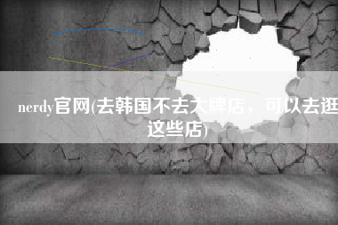nerdy官网(去韩国不去大牌店，可以去逛这些店)