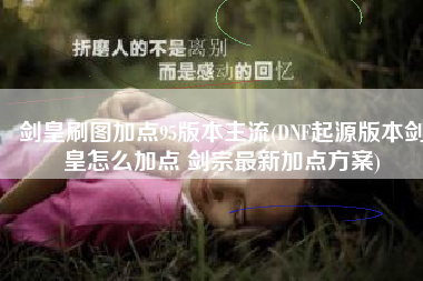 剑皇刷图加点95版本主流(DNF起源版本剑皇怎么加点 剑宗最新加点方案)
