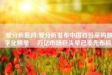 爱分析官网(爱分析发布中国首份采购数字化榜单  万亿市场巨头早已率先布局)