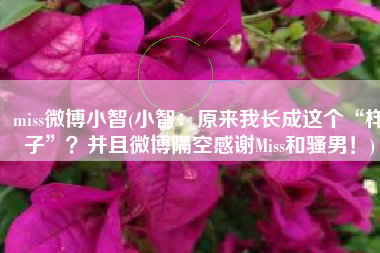 miss微博小智(小智：原来我长成这个“样子”？并且微博隔空感谢Miss和骚男！)