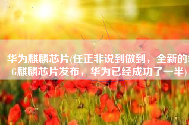 华为麒麟芯片(任正非说到做到，全新的5G麒麟芯片发布，华为已经成功了一半)