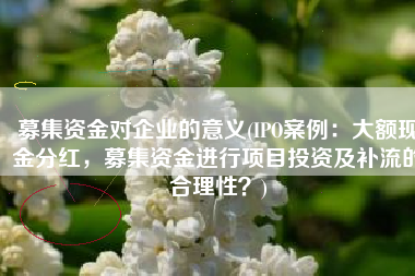 募集资金对企业的意义(IPO案例：大额现金分红，募集资金进行项目投资及补流的合理性？)