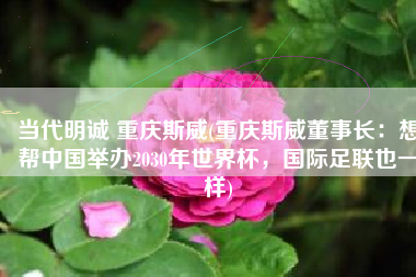当代明诚 重庆斯威(重庆斯威董事长：想帮中国举办2030年世界杯，国际足联也一样)