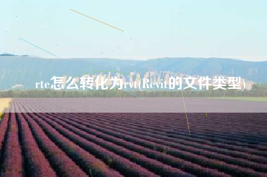 rte怎么转化为rvt(Revit的文件类型)