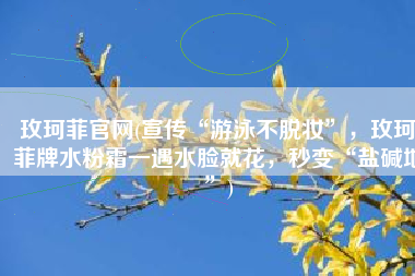 玫珂菲官网(宣传“游泳不脱妆”，玫珂菲牌水粉霜一遇水脸就花，秒变“盐碱地”)