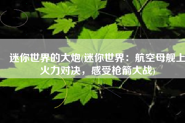 迷你世界的大炮(迷你世界：航空母舰上火力对决，感受枪箭大战)
