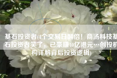 基石投资者(4个交易日翻倍！商汤科技基石投资者笑了，已豪赚40亿港元…创投机构详解背后投资逻辑)