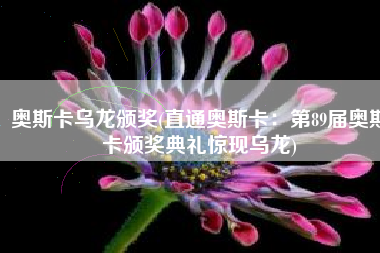 奥斯卡乌龙颁奖(直通奥斯卡：第89届奥斯卡颁奖典礼惊现乌龙)