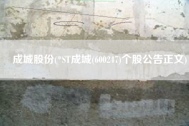 成城股份(*ST成城(600247)个股公告正文)