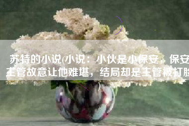 苏特的小说(小说：小伙是小保安，保安主管故意让他难堪，结局却是主管被打脸)