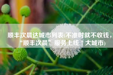 顺丰次晨达城市列表(不准时就不收钱，“顺丰次晨”服务上线 7 大城市)