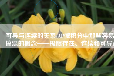 可导与连续的关系(AP微积分中那些容易搞混的概念——极限存在、连续和可导)