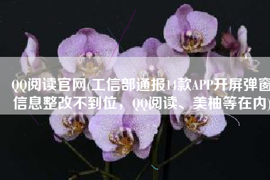 QQ阅读官网(工信部通报14款APP开屏弹窗信息整改不到位，QQ阅读、美柚等在内)