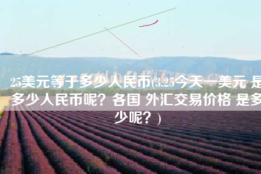 25美元等于多少人民币(3.25今天一美元 是多少人民币呢？各国 外汇交易价格 是多少呢？)