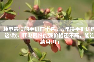 耗电最慢的手机前十名(2022年换手机优选这5款，耗电慢性能强价格还不高，能连续用4年)