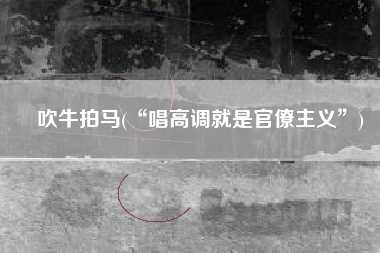吹牛拍马(“唱高调就是官僚主义”)