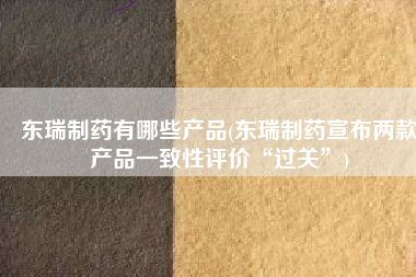 东瑞制药有哪些产品(东瑞制药宣布两款产品一致性评价“过关”)