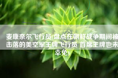 麦康奈尔飞行员(盘点在朝鲜战争期间被击落的美空军王牌飞行员 首席王牌也未幸免)