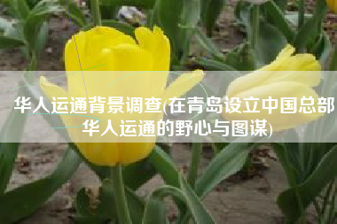 华人运通背景调查(在青岛设立中国总部 华人运通的野心与图谋)
