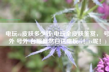 电玩ez皮肤多少钱(电玩全皮肤鉴赏， 号外 号外 台服竟然白送电玩ez！tx呢！)