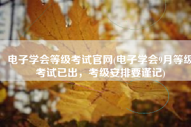 电子学会等级考试官网(电子学会9月等级考试已出，考级安排要谨记)