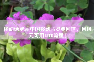 移动话费50(中国移动5G资费问世，月租50元可用15TB流量！)