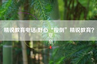 精锐教育电话(野心“按倒”精锐教育？)