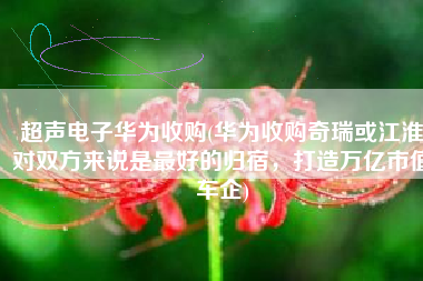 超声电子华为收购(华为收购奇瑞或江淮对双方来说是最好的归宿，打造万亿市值车企)