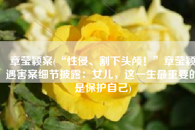 章莹颖案(“性侵、割下头颅！”章莹颖遇害案细节披露：女儿，这一生最重要的是保护自己)