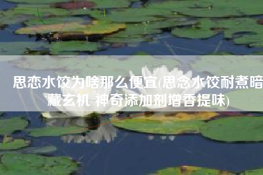 思恋水饺为啥那么便宜(思念水饺耐煮暗藏玄机 神奇添加剂增香提味)