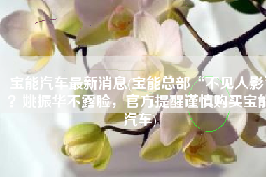 宝能汽车最新消息(宝能总部“不见人影”？姚振华不露脸，官方提醒谨慎购买宝能汽车)