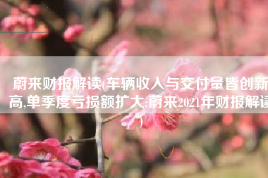 蔚来财报解读(车辆收入与交付量皆创新高,单季度亏损额扩大:蔚来2021年财报解读)