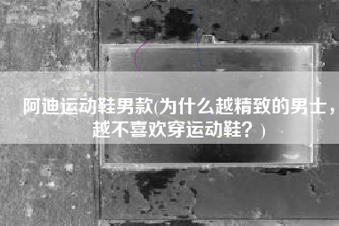 阿迪运动鞋男款(为什么越精致的男士，越不喜欢穿运动鞋？)