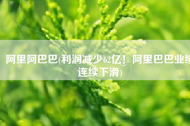 阿里阿巴巴(利润减少62亿！阿里巴巴业绩连续下滑)