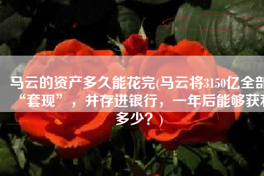 马云的资产多久能花完(马云将3150亿全部“套现”，并存进银行，一年后能够获利多少？)