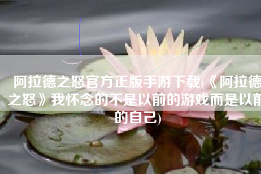 阿拉德之怒官方正版手游下载(《阿拉德之怒》我怀念的不是以前的游戏而是以前的自己)